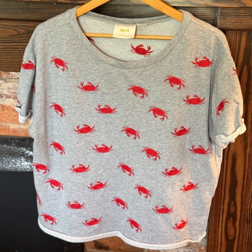Coastal Anthropologie Maeve Crab Top - Size L